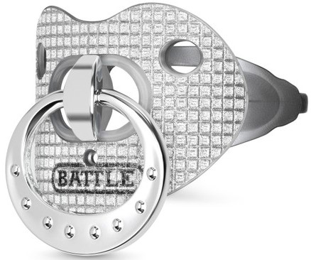Battle "Binky Diamond" Oxygen Football Mouthguard - Silver