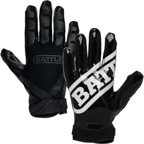 Battle Double Threat Receiver Gloves Black - Size: Medium