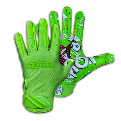 Battle "Money Man 2.0" Receiver Gloves Neon Green - Taglia: Large