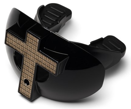 Battle "3D Diamond Cross" Chrome Oxygen Football Mouthguard - Black-Diamond