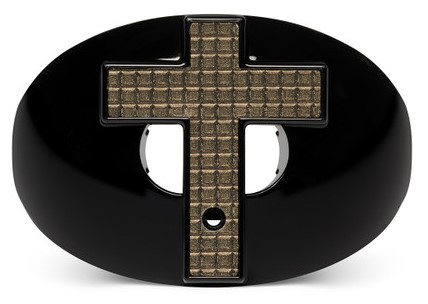 Battle "3D Diamond Cross" Chrome Oxygen Football Mouthguard - Black-Diamond