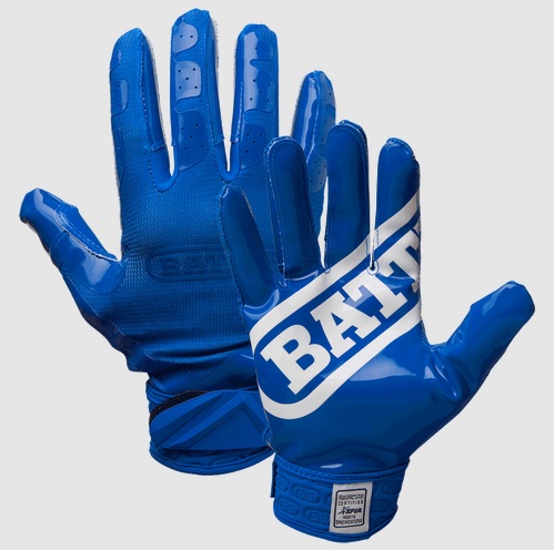 Battle Double Threat Receiver Gloves Blue - Size: Large