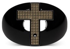 Battle "3D Diamond Cross" Chrome Oxygen Football Mouthguard - Black-Diamond