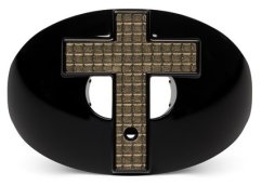 Battle "3D Diamond Cross" Chrome Oxygen Football Mouthguard - Black-Diamond