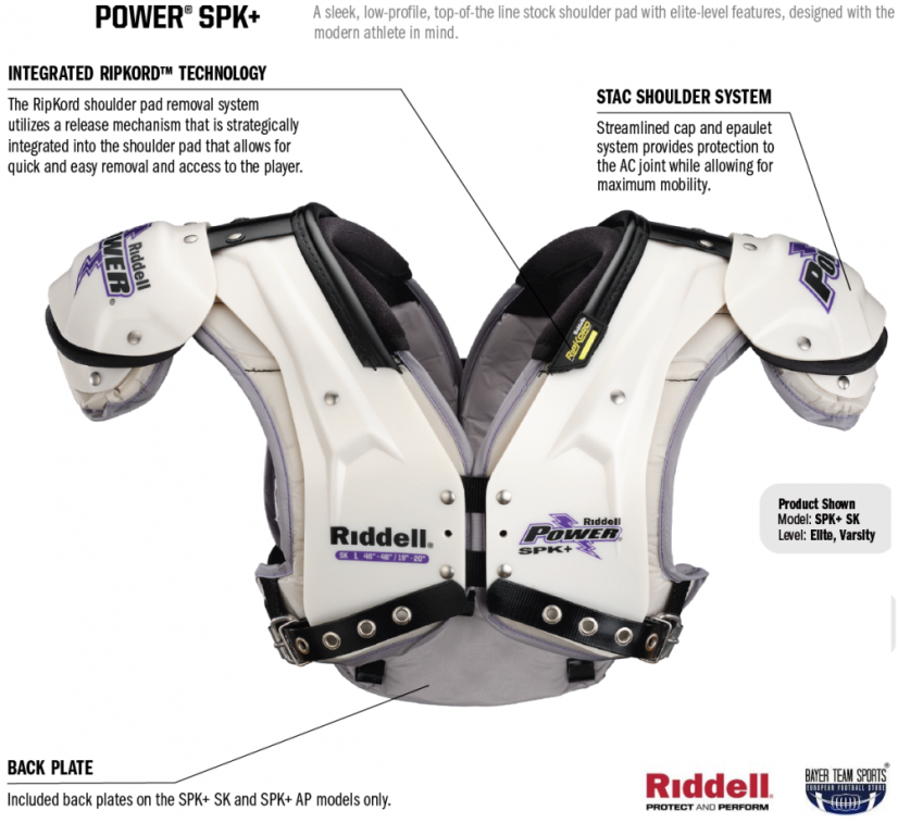 Football Shoulder Pads - Riddell Power SPK+ Skilled :: Bayer Team