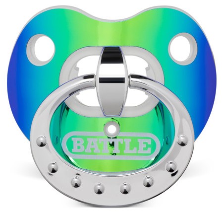 Battle "Binky" Iridescent Oxygen Football Mouthguard - Blue-Green