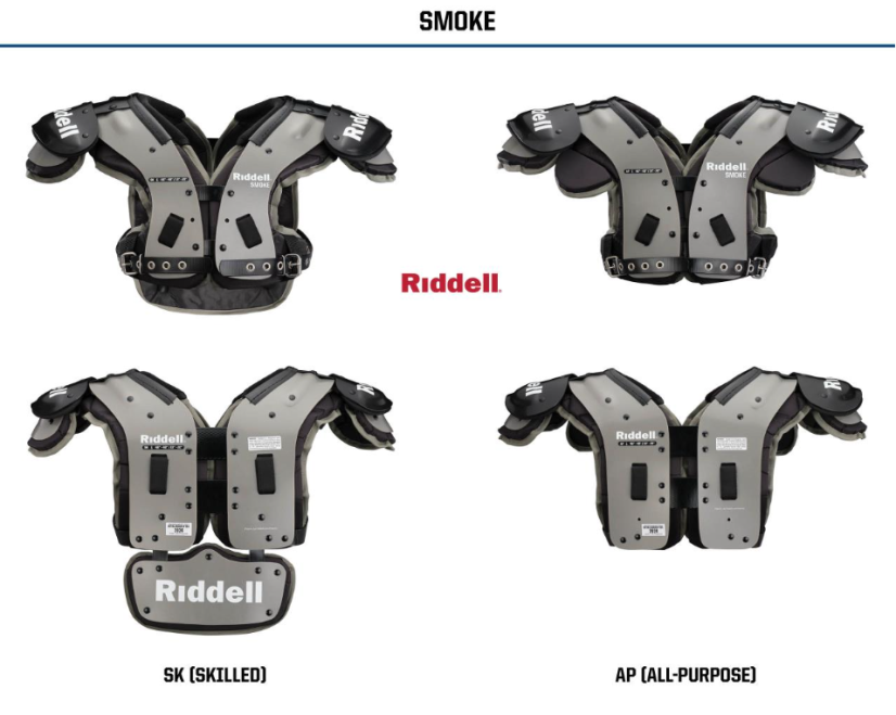 Football Shoulder Pads - Riddell Smoke Skilled - Velikost: Large 19-20"