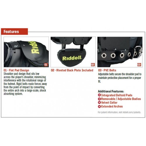 Football Shoulder Pads - Riddell Surge Youth - Velikost: Large