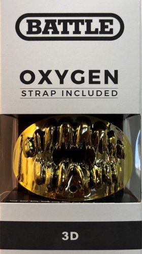 Battle "3D Jaws" Oxygen Football Mouthguard - Gold