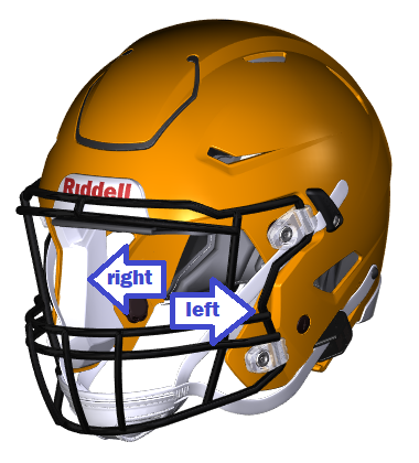 Wangenpolster Riddell SpeedFlex Face Frame Pad 3/4" Black - Side: Right Ear
