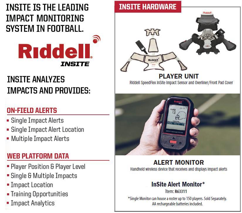 Riddell InSite Alert Monitor Bayer Team Sports