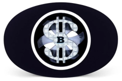 Battle Money Spinner Football Mouthguard - Black with Silver Diamonds