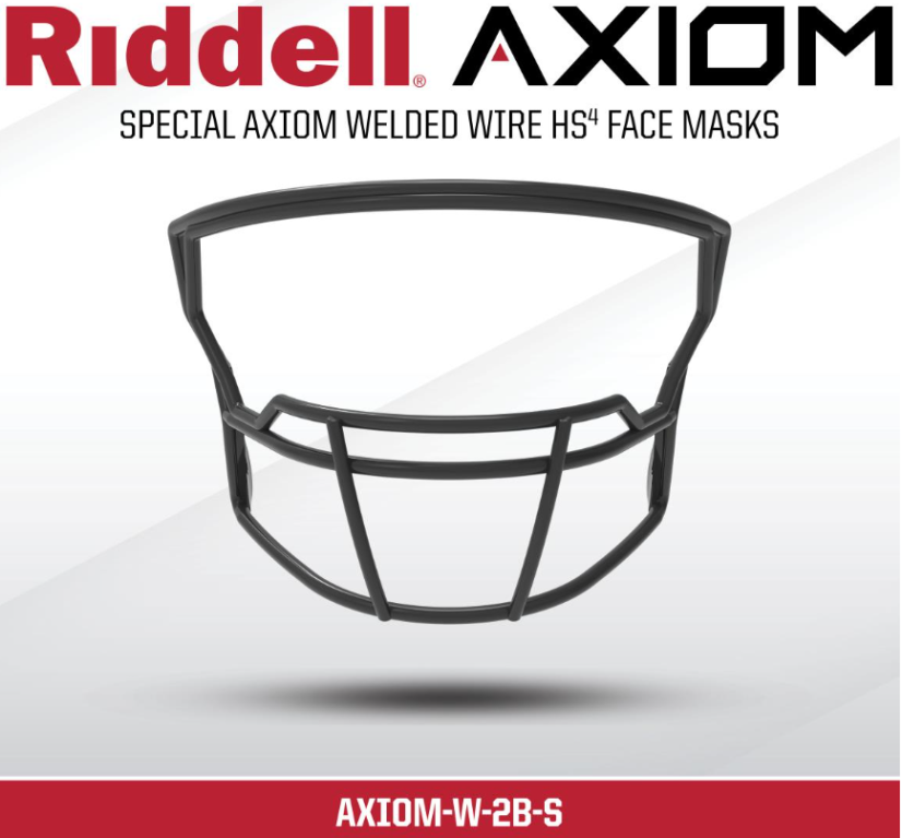 Riddell AXIOM Facemask - W-2B-S - Facemask Color: Black