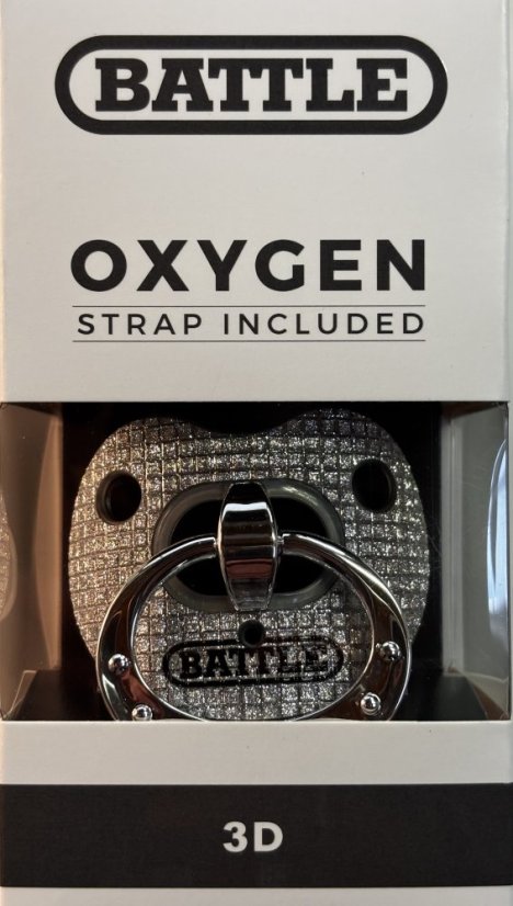 Battle "Binky Diamond" Oxygen Football Mouthguard - Silver