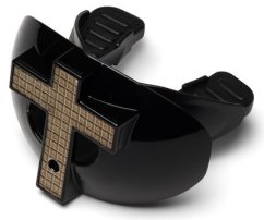 Battle "3D Diamond Cross" Chrome Oxygen Football Mouthguard - Black-Diamond